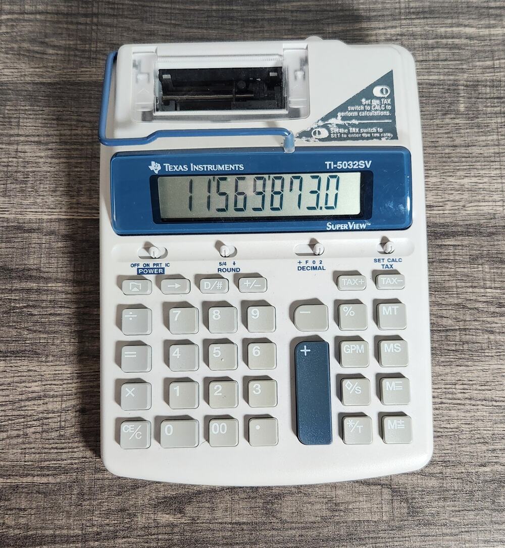 Texas Instruments TI-5032 Super View Desktop Print Calculator Tested Pre-owned
